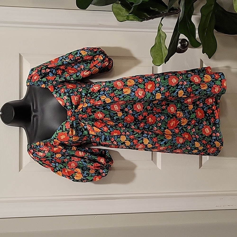 NWT Look Sky Puff Sleeve Off Shoulder Dress